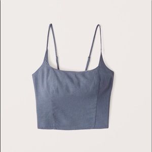 NWOT Abercrombie White Linen-Blend Top